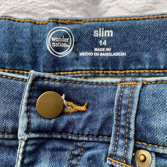 WONDER NATION JEANS Size 14 Slim - Picture 2 of 7